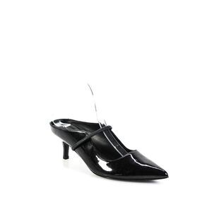 Sigerson Morrison Womens Patent Leather Pointed Mule Pumps Black Size 38.5 8.5